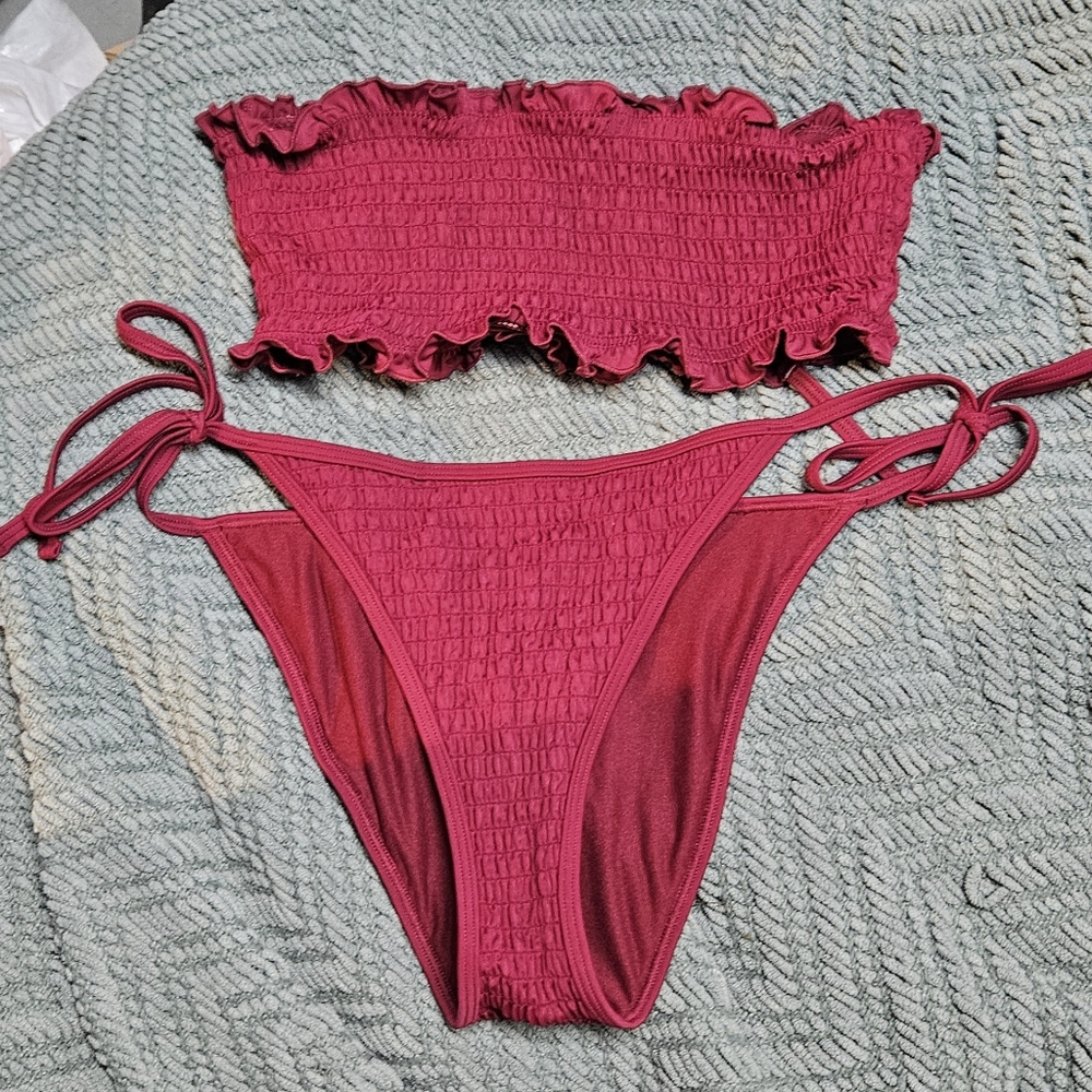 La Hearts Magenta Bikini Set